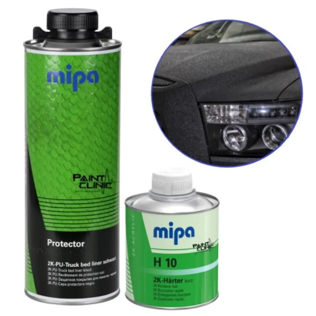 [KITMIPANEGRO] KIT Revestimiento Poliuretano Protector Negro Mipa 2k Pick Up Truck Raptor 1LT.